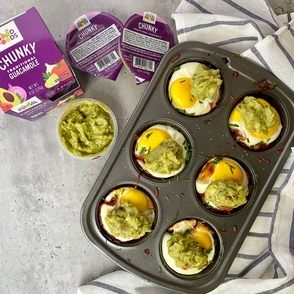 Ham & Egg Cups with Guacamole