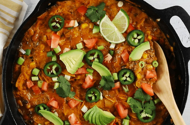 One Pot Queso Enchiladas