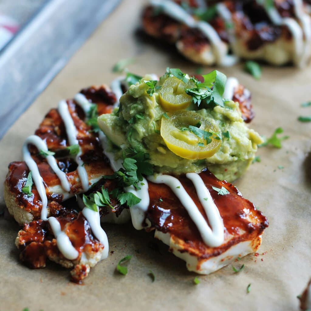 Loaded BBQ Ranch Cauliflower Steaks