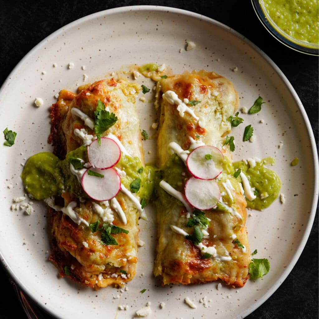 Shrimp Enchiladas with Avocado Salsa