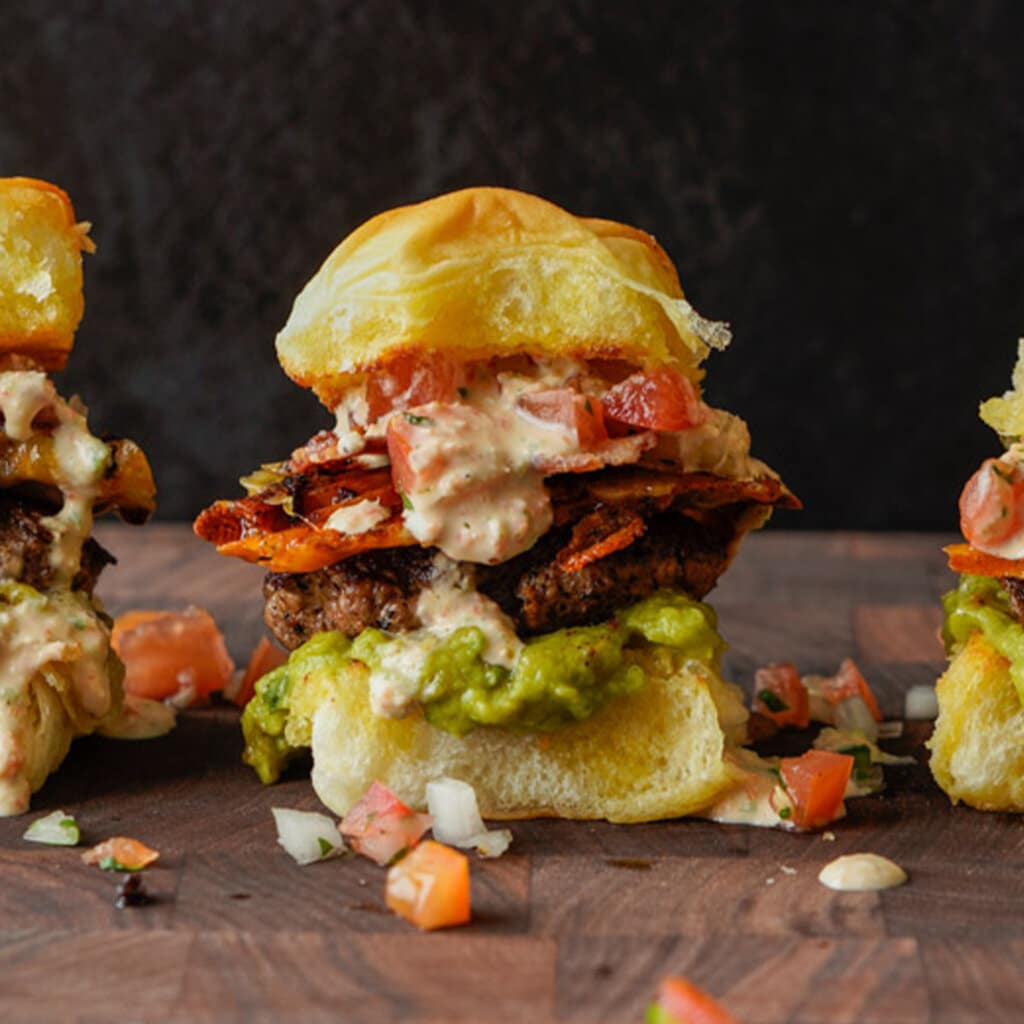 Savory Sliders with Chunky Guac & Southwest Ranch