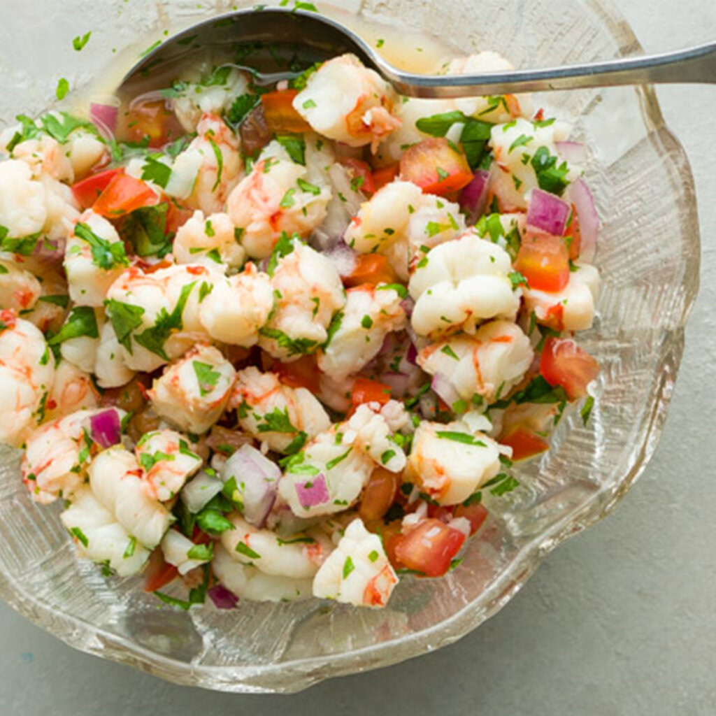Shrimp Ceviche with Avocado Mash