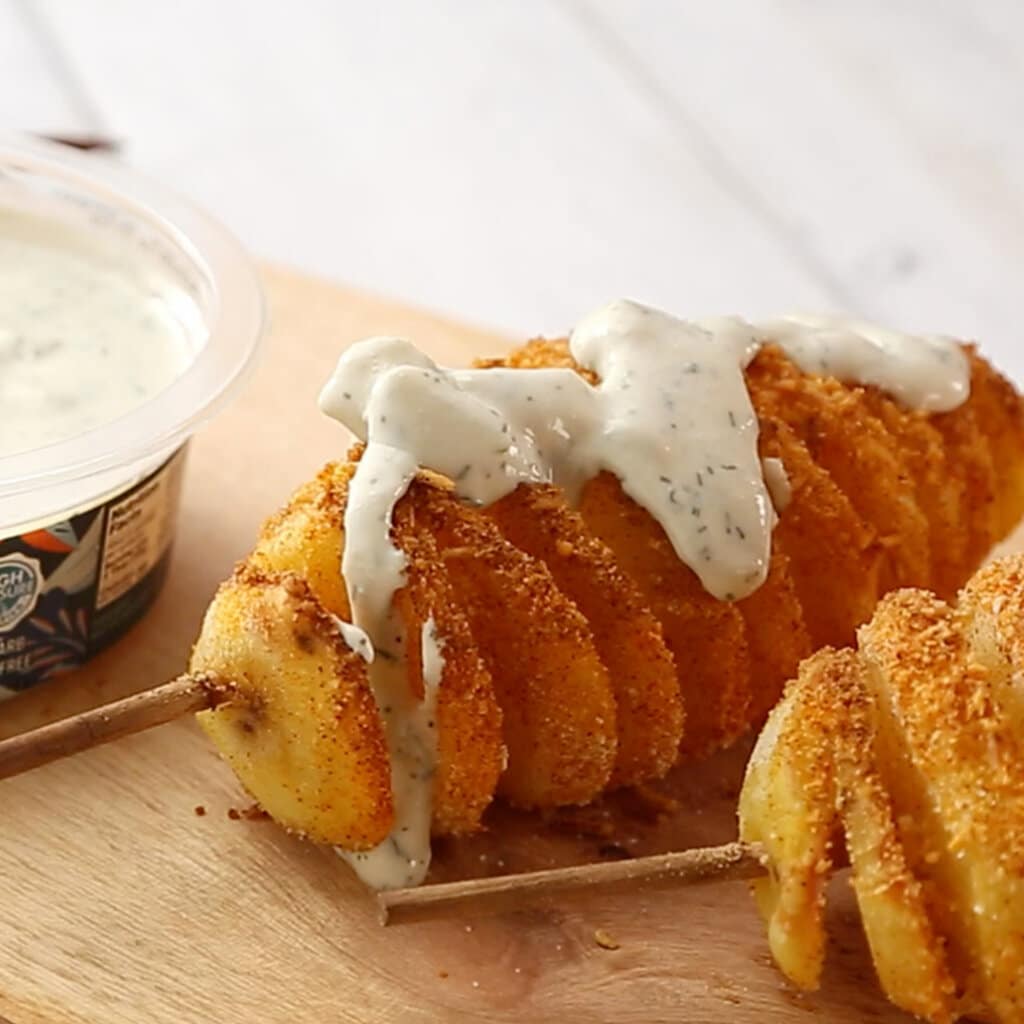 Potato Tornados with Tzatziki