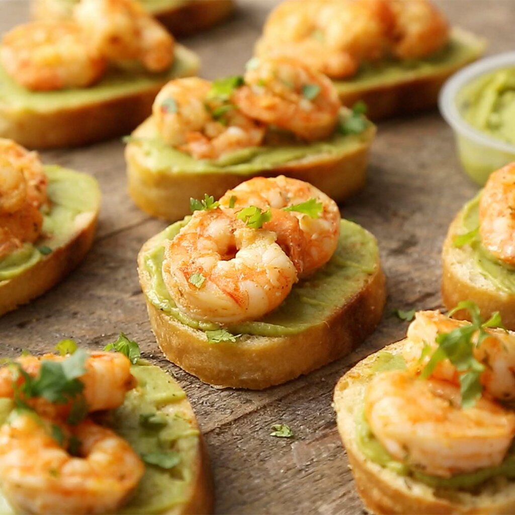 Shrimp Avocado Garlic Toast