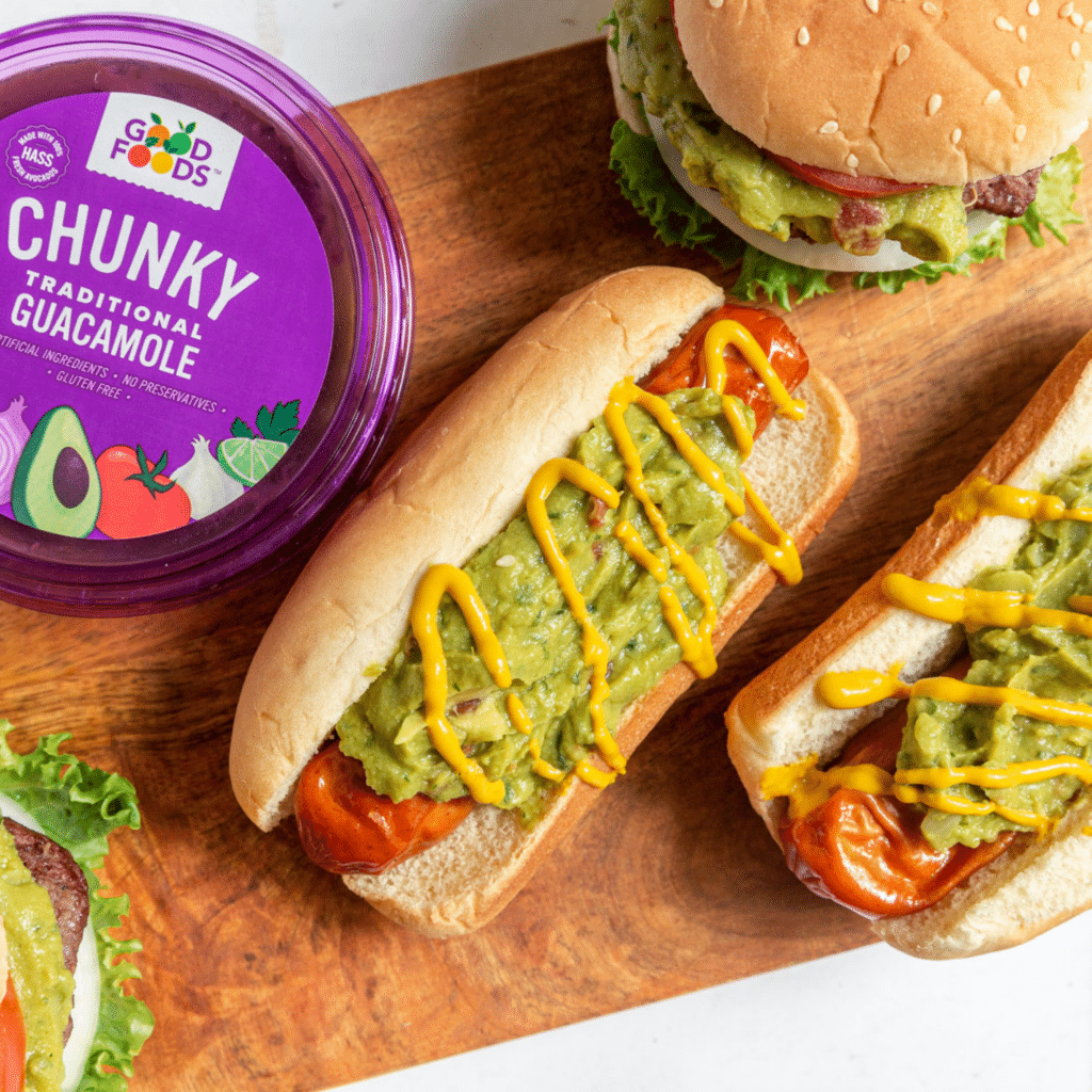 Guacamole Burgers and Dogs