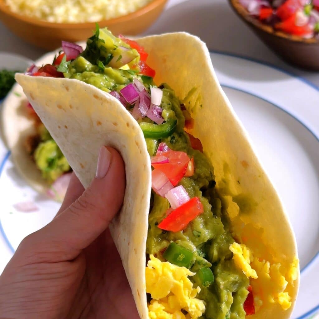 Refried Bean Breakfast Tacos
