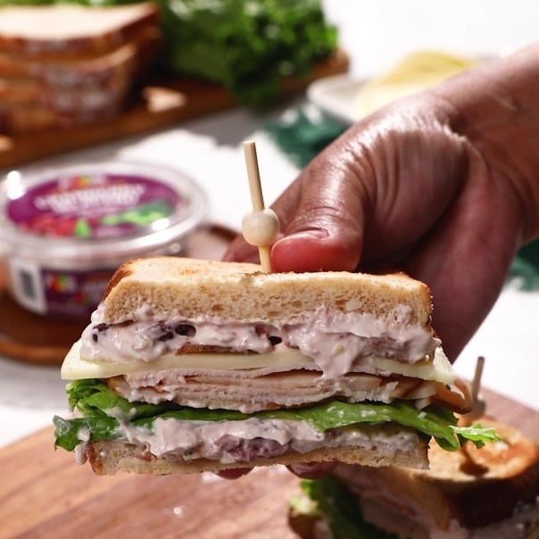 Cranberry Jalapeno Turkey Club Sandwich
